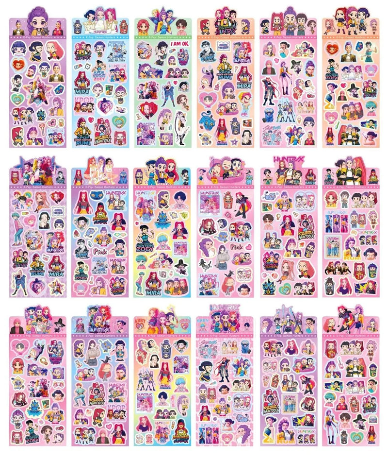 KPOP Demon Hunters Guka Devil Men's Group Anime Laser Cut Sticker for Office Stationery And School Supplies Decoration