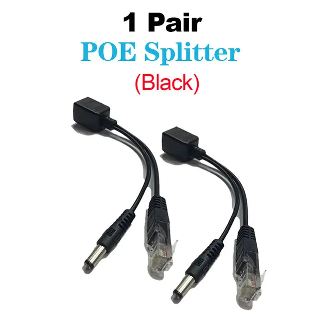 POE Splitter for IP Camera, Power Module, Passive Power Over Ethernet Adapter Cable, RJ45 Injector, 12-48V 