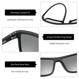 ZENOTTIC Polarized Sunglasses for Men Shades Lightweight TR90 Frame UV400 Protection Square Outdoor Travel Driving Sun Glasses