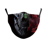 Máscara Unissex Ajustável Impressa em 3D com Estampa de Caveira de Terror (Fantasma/Zumbi/Meia-Face) para Festas, Halloween e Carnaval (Adulto)