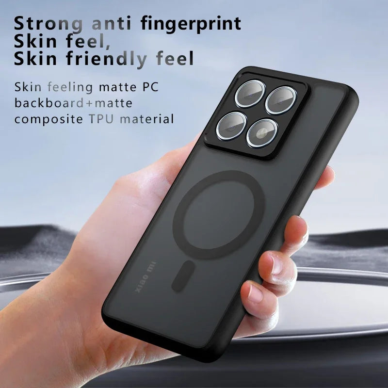 Case for Xiaomi 15T 14T Pro Poco F6 Pro New Matte Transparent Magnetic Wireless Charge Shockproof Funda For Magsafe Cover