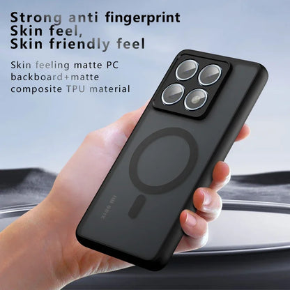 Case for Xiaomi 15T 14T Pro Poco F6 Pro New Matte Transparent Magnetic Wireless Charge Shockproof Funda For Magsafe Cover