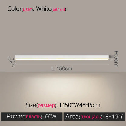 Modern Long Strip Ceiling Light Surface Mounted Minimalist Aisle Lamp Living Room Bedroom Kitchen Home Office LED Lighting