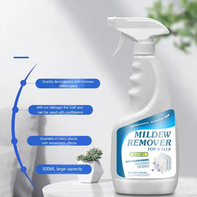 Spray limpiador de moho de 500 ml, eliminador de moho para paredes, limpiador de baños y cocinas, eficaz limpiador en aerosol para eliminar el moho.