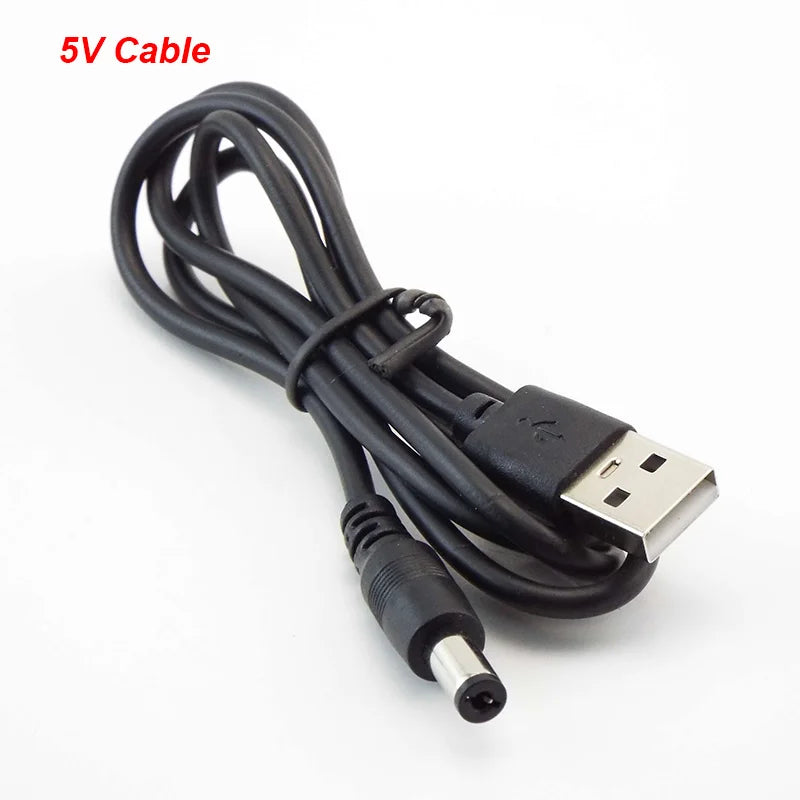 USB 2.0 Male A to DC 5.5mm x 2.1mm Plug Jack DC Power Cord Socket Connector 5V Cable Line 5.5mm*2.1mm L1