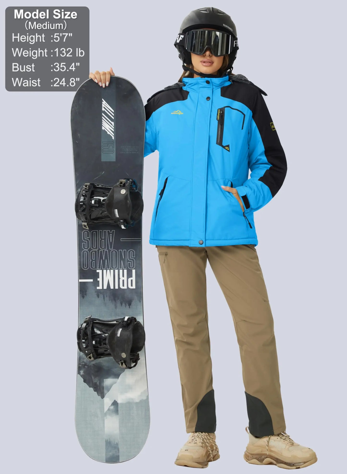 TACVASEN Chaqueta de esquí y snowboard de invierno para mujer, forro polar térmico, impermeable, informal, para trabajo, lluvia, cortavientos, parka