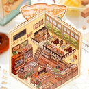 Mr. Paper 6Pcs/bag miniature store series folding scenic stickers visual stacking stickers stationery for DIY Journal, Scrapbook