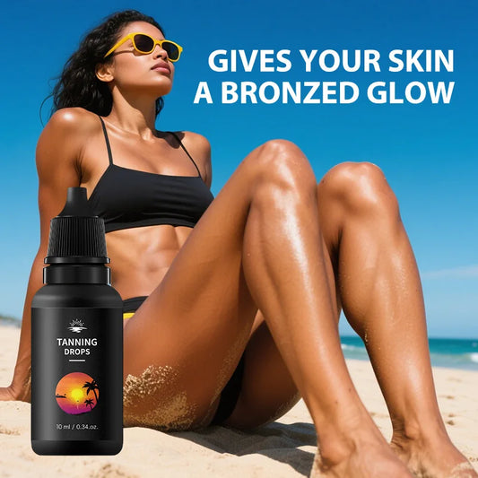 10ml Tanning Oil for Outdoor Beach Sunbathing, Body Tanning Essential Oil Drops, Natural Brown Tone, Formaldehyde-Free