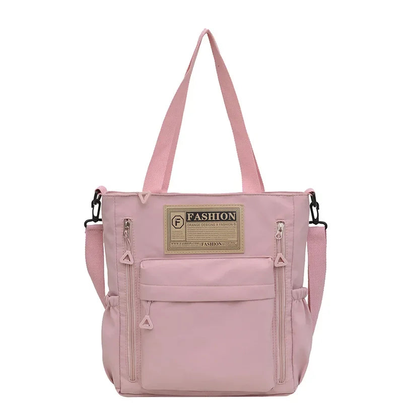 Student Makeup Tote Bag Korean Version Color Blocked Crossbody Bag Women's Fashionable Nylon Single Shoulder Handbag