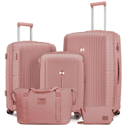 PP Hard Shell Lightweight Durable Luggage Sets, Travel Suitcase with Duffel Bag and Toiletry Bag, TSA Lock, Spinner Wheels