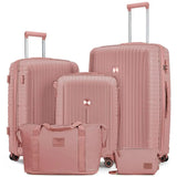 PP Hard Shell Lightweight Durable Luggage Sets, Travel Suitcase with Duffel Bag and Toiletry Bag, TSA Lock, Spinner Wheels