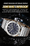 BINBOND Sturdy Stainless Steel Strap Quartz Wristwatches for Men Luxury Luminous Waterproof Auto Date Accurate Men's Watch Reloj