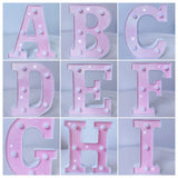 Pink Romantic Luxury LED Light 6.3-inch Pink Decorative Alphabet Number Light Battery Powered Christmas Decorative Light Wedding