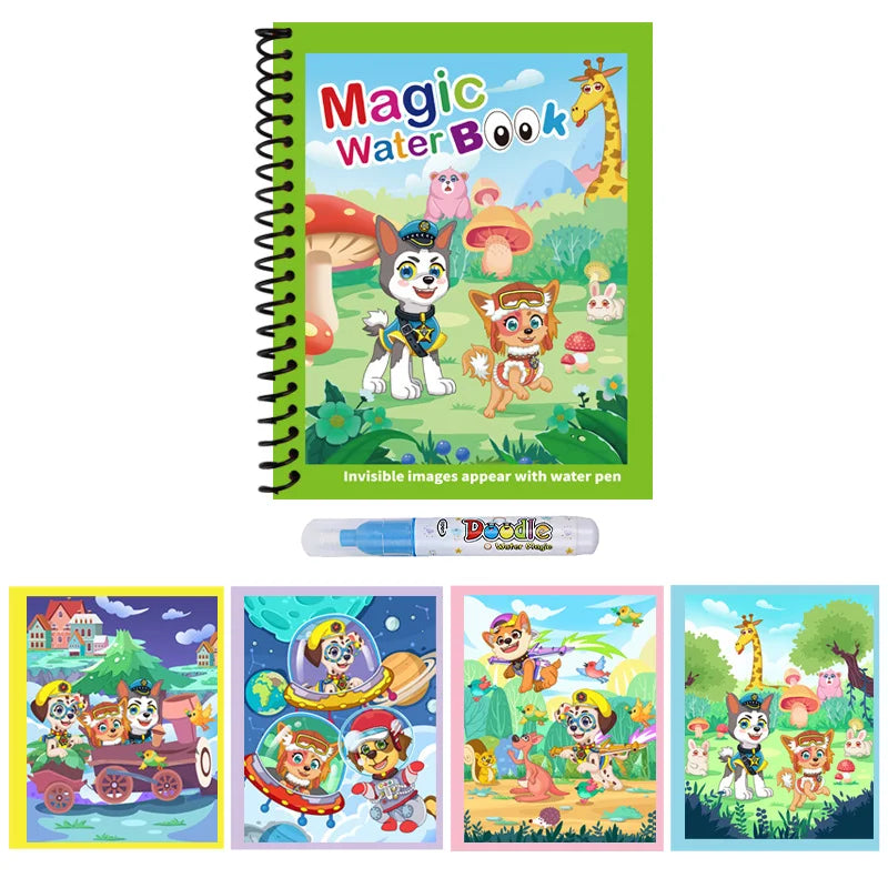 1 Livro de Colorir Infantil com Caneta de Água Recarregável (Livro Mágico de Desenho com Água) – Brinquedo Educativo de Desenho e Aprendizado