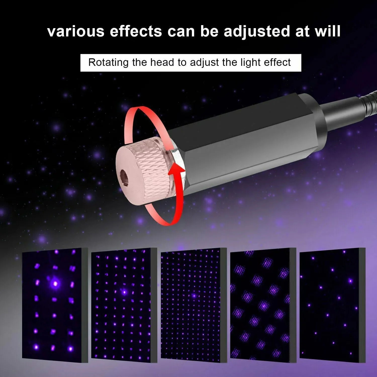 Car Roof Room Ceiling Decor Plug and Play Car Romantic LED Starry Sky Night Light 5V USB Powered Galaxy Star Projector Lamp