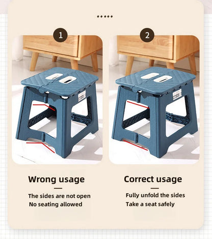 Folding Stool Household Lightweight Leisure Fishing Stool Children Utility Small Bench Outdoors Portable Non-Slip Plastic Chair