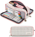 Black Pencil Pouch Stationery Holder Bag Gift Case Pen Ruler Organizer School Student Supplies Canvas Zipper Open Cosmetic Bag A