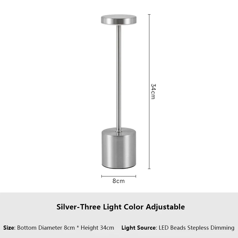 Table Lamp LED Touch Sensor Desktop Night Light Rechargeable Wireless Reading Lamp 3 Colors Adjustable Creative Ambient Light
