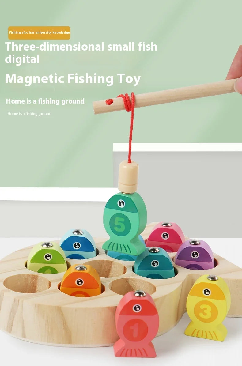 Wooden Children Fishing Toys Baby Early Education Toys Kids Ability Training Toy Montessori Education Fun Game Alphabet Learning