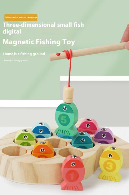 Wooden Children Fishing Toys Baby Early Education Toys Kids Ability Training Toy Montessori Education Fun Game Alphabet Learning