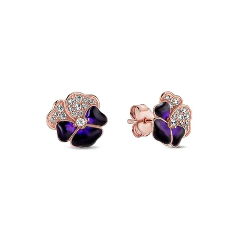 2024 New 925 Silver Plated Double Hoop Earrings For Women Butterfly Sun Moon Heart DIY Accessories 