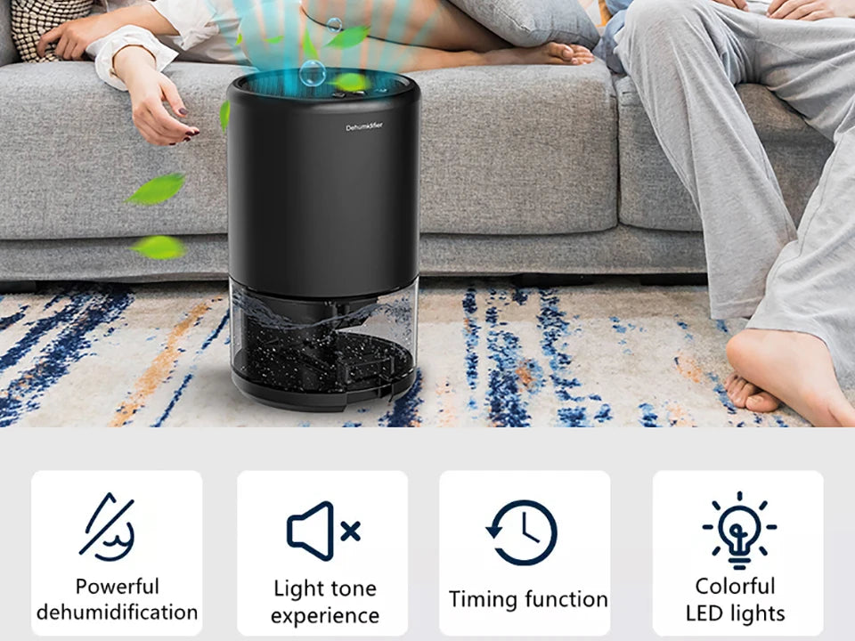 Electric Dehumidifier Moisture Absorbers Air Dryer With 1000ml Water Tank Quiet Air Home Dehumidifier For Bedroom Wardrobe