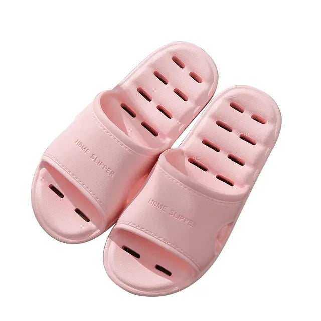 Feslishoet unissex eva antiderrapante fundo macio vazamento chuveiro homem mulher casa chinelos perfuração banheiro de secagem rápida chinelo
