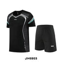 Fitness Clothes Ice Silk Quick Drying T-shirt Suit Men Short Sleeve Running Sportswear Shorts Tracksuit Gym Sports Training Sets
