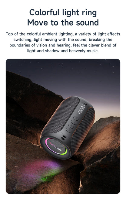 Potente altavoz Bluetooth Zealot-S32PRO, inalámbrico con graves, luz LED, para exteriores, subwoofer, resistente al agua.