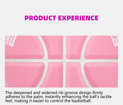Women's Basketball Size 5,6,7 Pink Official Competition Child Basketball Indoor Outdoor Standard Ball PU Non-slip Wear-resistant