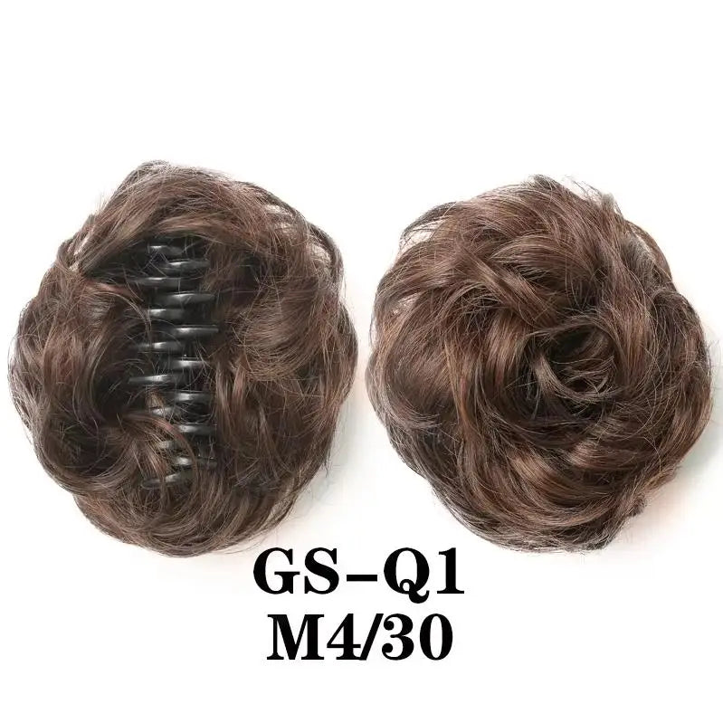 Coque despojado com piranha claw clip aplique de cabelo cacheado