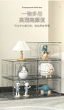 Transparent shoe box, magnetic drop front, thick plastic storage box, detachable dustproof shoe storage box