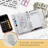 New A6 Budget Plan Notebook Cash Envelope Saving Money 6-Hole Binder for Financial Management A6 Loose-Leaf Notebook Binder