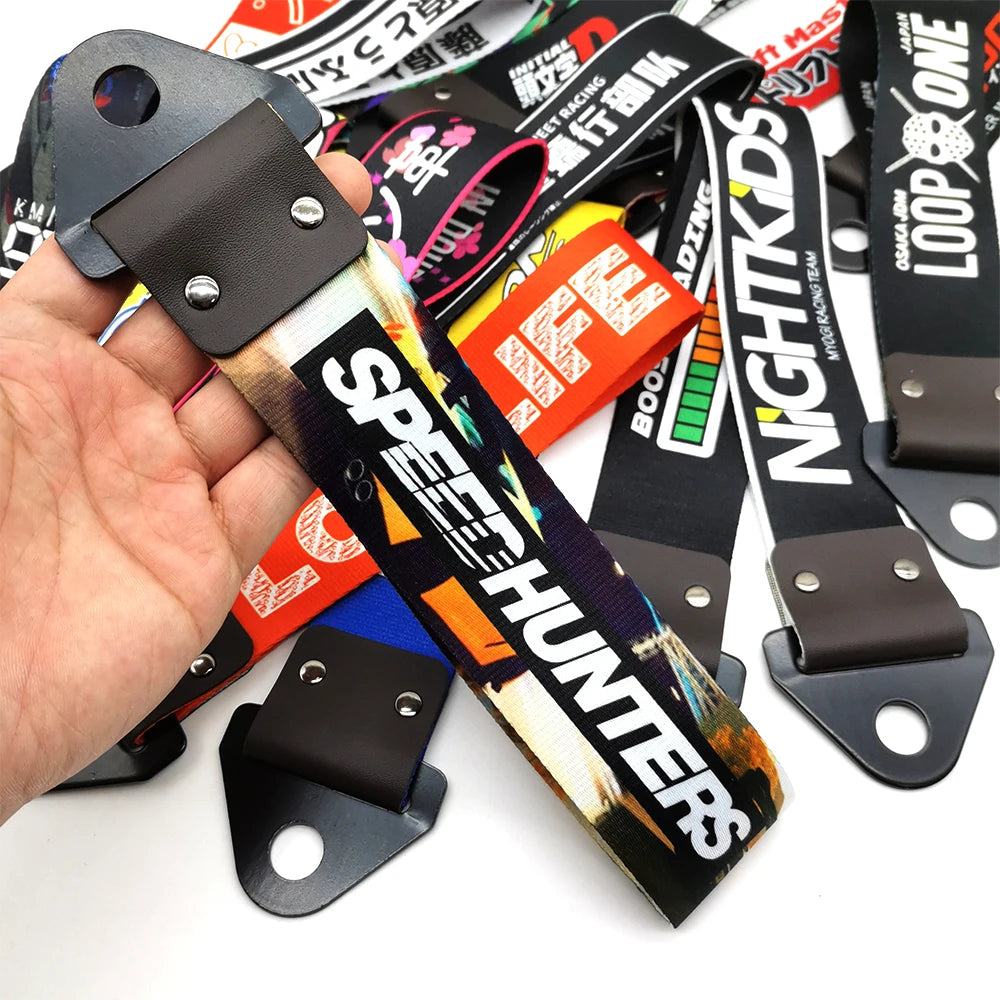 Correa de remolque colgante para coche con cultura de carreras JDM, cuerda de remolque, cinta, parachoques, accesorios para NOS HKS Initial D