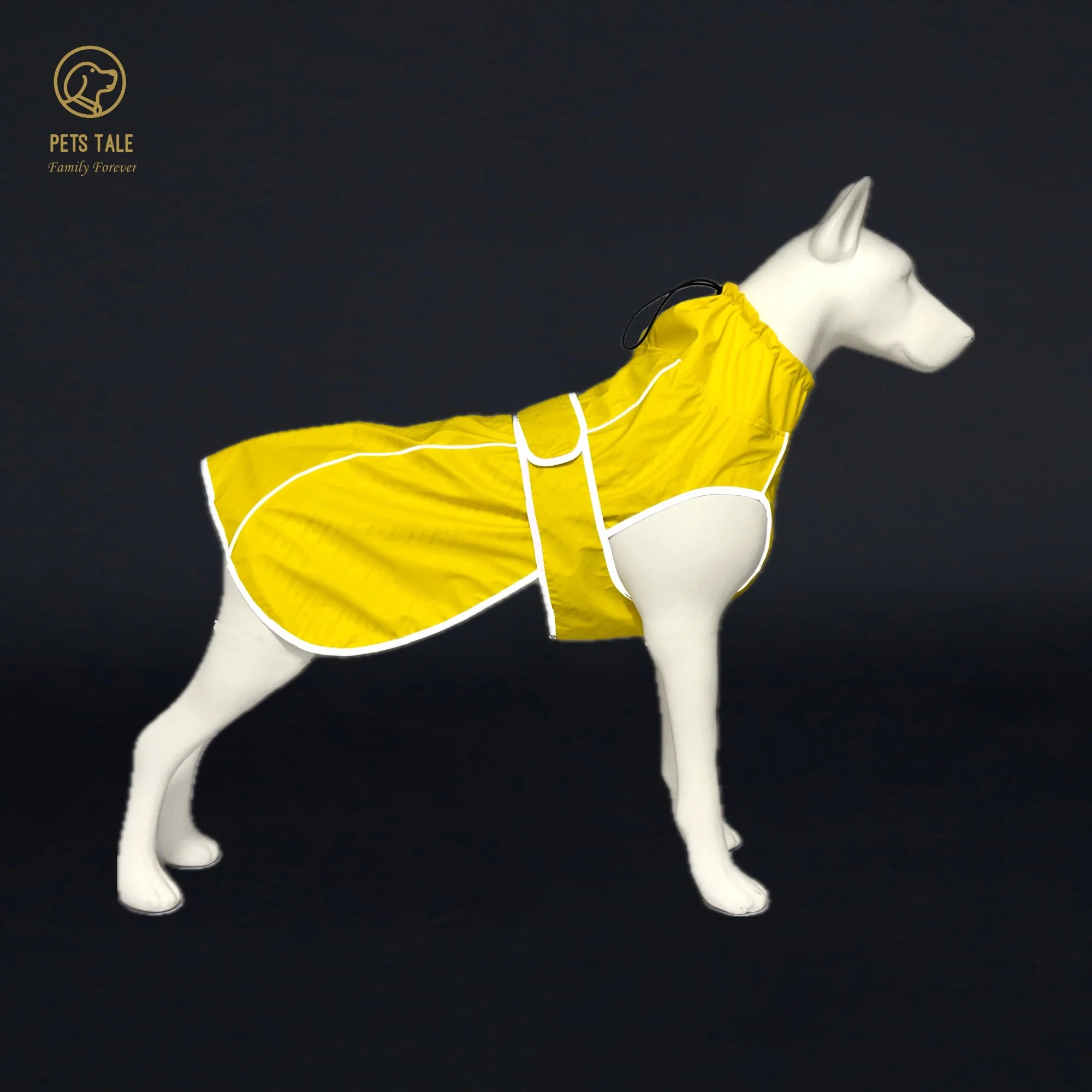 Waterproof Dog Raincoat with Reflective Strips and Adjustable Hood - Red, Yellow, Navy Blue