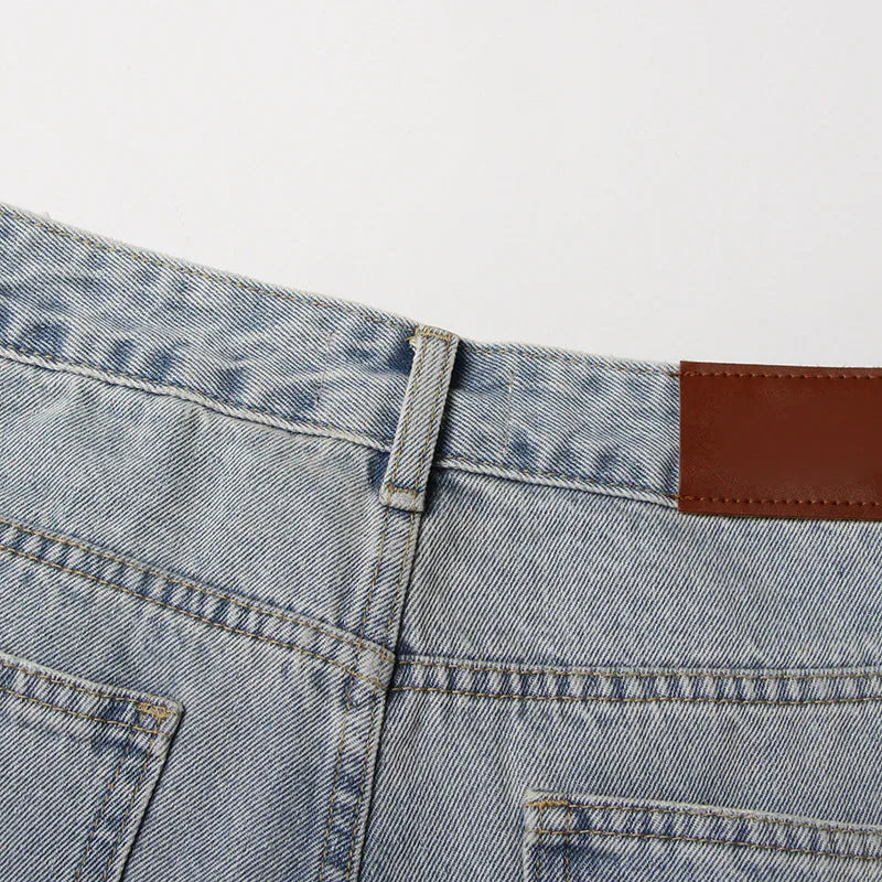 BKQU - Pantalones vaqueros rectos y holgados para mujer, cintura alta, pierna ancha, con diamantes de imitación, largos, moda urbana 2021, pantalones brillantes con diamantes