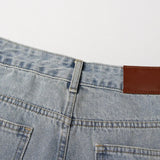 BKQU - Pantalones vaqueros rectos y holgados para mujer, cintura alta, pierna ancha, con diamantes de imitación, largos, moda urbana 2021, pantalones brillantes con diamantes