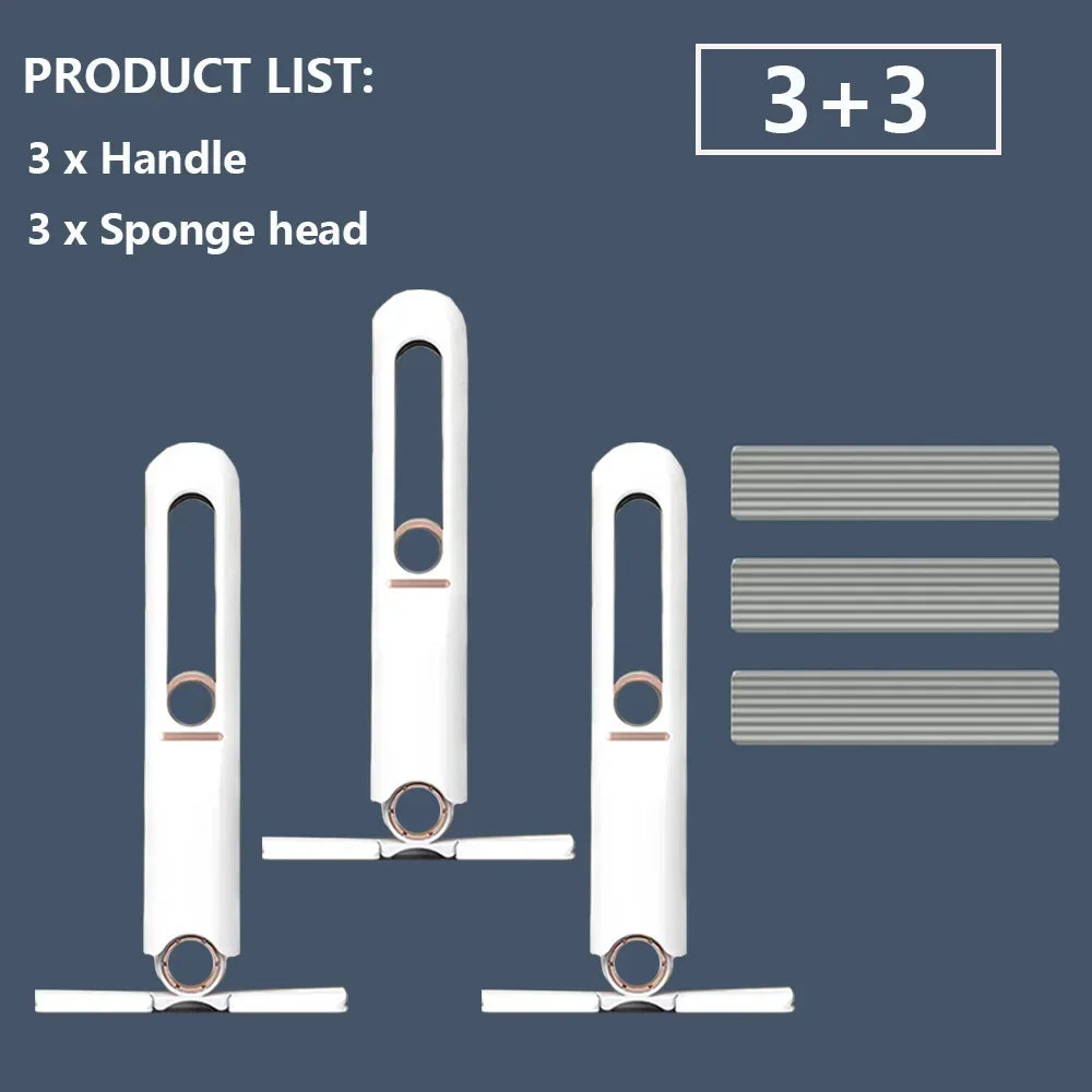 2-24Pcs Mini Mop Powerful Squeeze Mini Mop Folding with Self-Squeezing for Floor, Kitchen, Toilet, Washing Desk, Window, Car Cleaning Tools