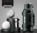 316 Stainless Steel Insulated Thermos Bottle, 1L, 2L, 3L, Outdoor Travel Coffee Mugs, Thermal Vacuum Water Bottle, Thermal Mug