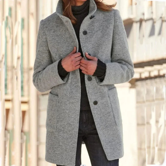 Cardigan Coat Women Clothes Warm Autumn 2023 Fashion Versatile Loose Fitting Retro Button Stand Collar Long Sleeve Y2k Overcoat