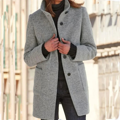 Cardigan Coat Women Clothes Warm Autumn 2023 Fashion Versatile Loose Fitting Retro Button Stand Collar Long Sleeve Y2k Overcoat