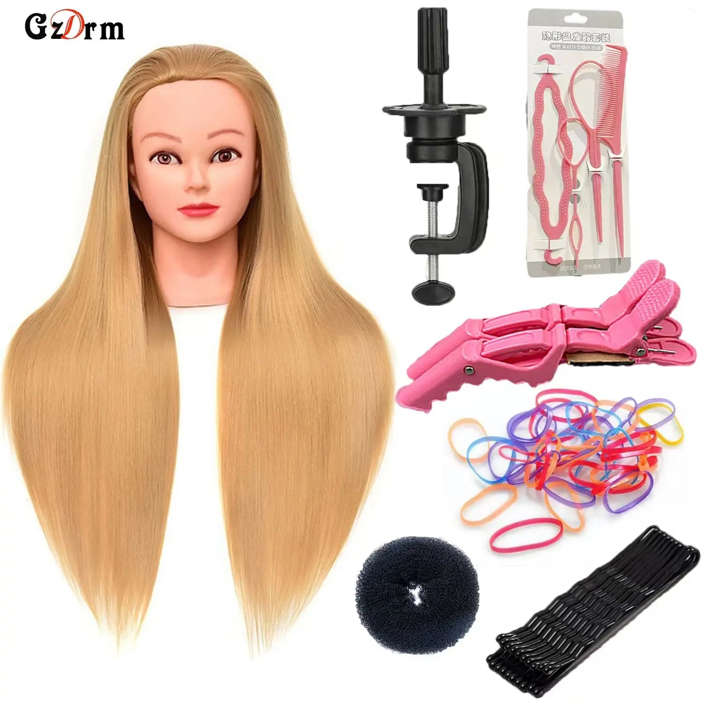 Cabeça de manequim cabeça de treinamento para trança cabeleireiro 100% fibra de alta temperatura manequim feminino cabeça de boneca de treinamento