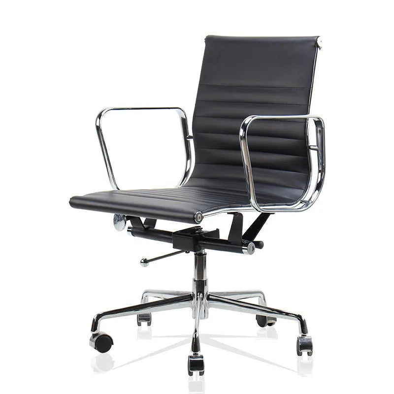 Silla de ordenador cómoda y giratoria de piel de vaca, ergonómica, para sala de conferencias, oficina, salón de ocio, envío directo