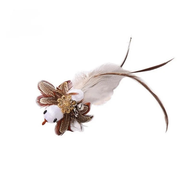 Varita de pájaro/pluma para gato con campana y potente ventosa, manos libres, juguetes interactivos para gatos, ejercicio de caza de gatitos, productos para mascotas