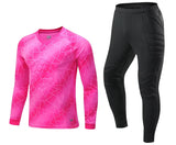 Men Kid 2024 Soccer Goalkeeper Uniform Protective Sponge Long Sleeve Football Training Goalkeeper Top Soccer Jersey Pants Custom