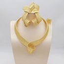 Women's Jewelry Sets Gold Plated Sprial Necklaces Simple Earrings Italian Fashion Rings Bracelets Wedding Accessories