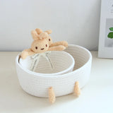 cartoon style weave sundries Storage Baskets household cosmetic hairpin Organize deposit container child toy classification case