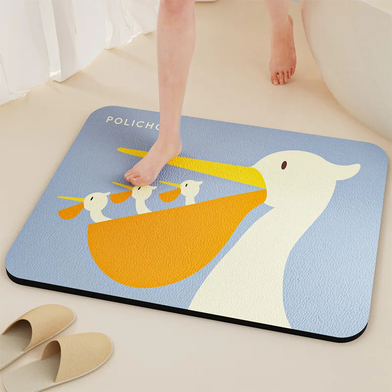 Diatomaceous Earth Bath Mat Bathroom Rug Absorbent Non-slip Floor Foot Mats Quick Dry Shower Carpet Toilet Pad Doormat Washable