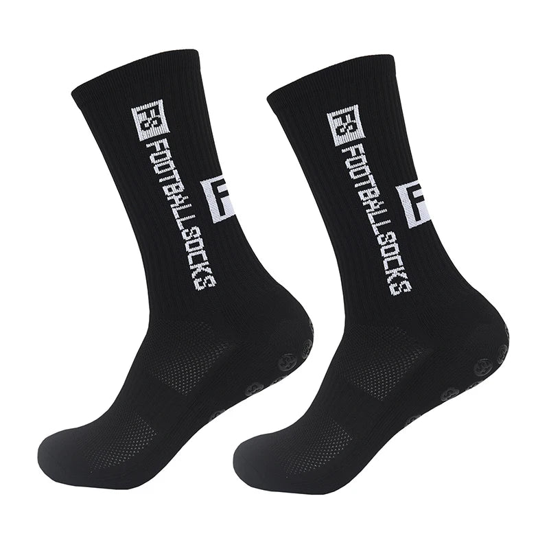 2025 New Anti-Slip Tape Design Football Socks Mid-Calf Non-Slip Soccer Sport Cycling Sports Men's Women Sock Grip Yoga 1 Pair