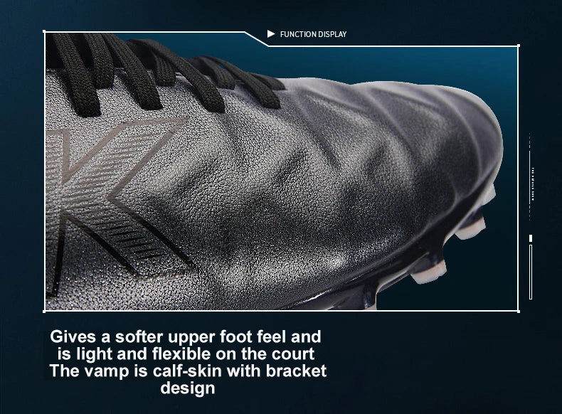 KELME Soccer MG Shoes Calf-Skin Cleats Match Artificial Grass Slip-Resistant  Cushioning Training Football Shoes ZX80121058